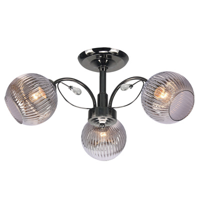 Lampa wisząca Cromat 3-punktowa z kloszami szklana czarna do salonu