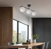 Lampa sufitowa Amadeo listwa ze szklanymi kloszami 3-punktowa