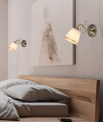 Kinkiet Losanna szklany biały z obwódką patynowy do salonu E27 1x40W