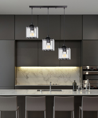 Lampa wisząca Glassia potrójna nad stół z kloszem akrylowym E27 do salonu