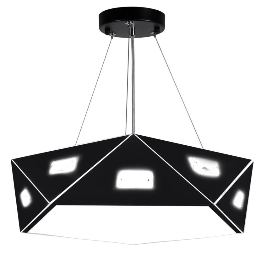 Lampa wisząca Nemezis czarna pięciokątna LED 24W regulowana do salonu