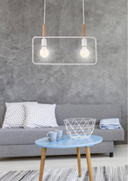Lampa wisząca Frame biała podwójna nad stół metalowa regulowana E27 Candellux
