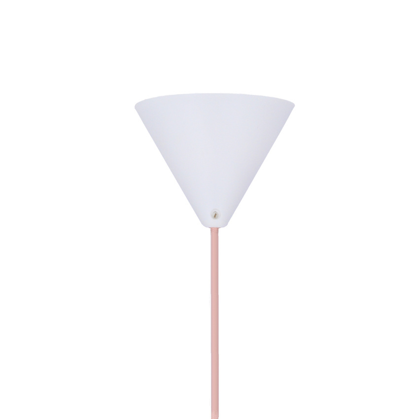 Lampa wisząca Voss Ledea stożek różowo-biały metalowa pojedyncza do kuchni
