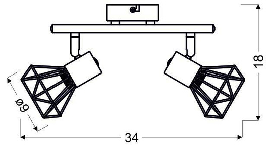 Lampa sufitowa Verve listwa regulowana 2-punktowa metalowa