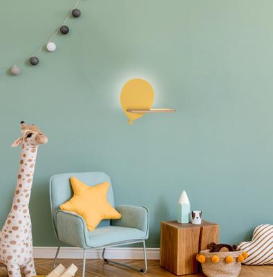 Kinkiet Balloon IQ kids do pokoju dziecięcego z półką LED zintegrowaną
