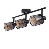 Lampa sufitowa Canabera listwa ze szklanymi kloszami regulowana 3-punktowa