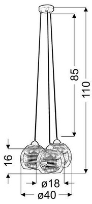 Lampa wisząca Trio szklana kula potrójna złota do salonu 3xE27