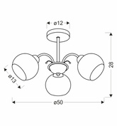 Lampa sufitowa Nestor ze szklanymi kloszami 3-punktowa do salonu