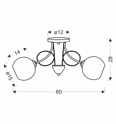 Lampa wisząca Mirox podwójna z kloszem szklana srebrna do salonu