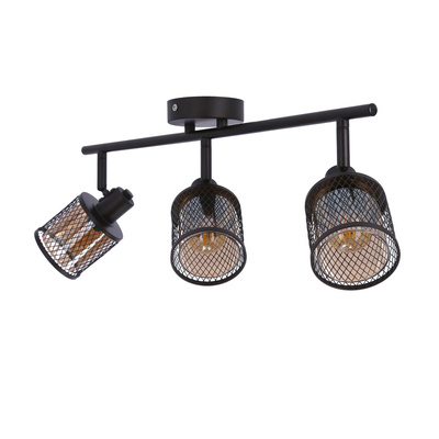 Lampa sufitowa Canabera listwa ze szklanymi kloszami regulowana 3-punktowa