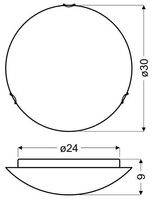 Plafon Spring klasyczny do salonu i kuchni okrągły 30 cm czerwony E27