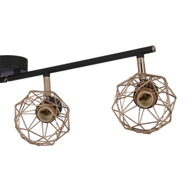 Lampa sufitowa Acrobat listwa ze szklanymi kloszami regulowana 4-punktowa