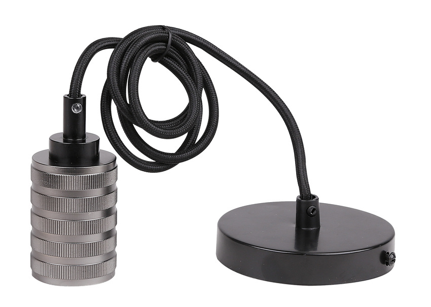 Zawiesie metalowe czarne lampa wisząca oprawa E27 31-04901