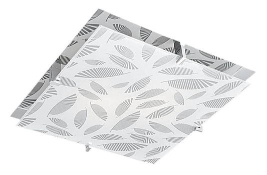 Plafon Fikus kwadratowy biało-srebrny 36x36 cm E27 Candellux