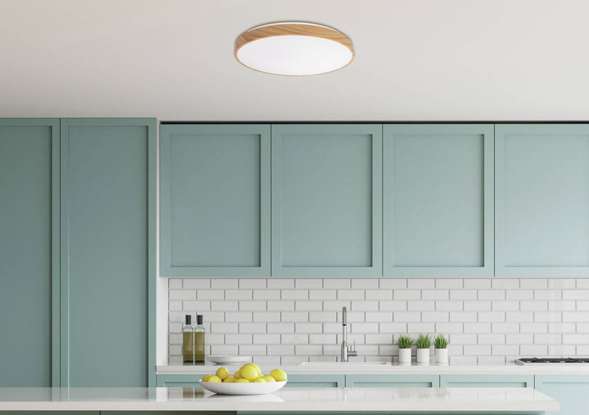 Plafon LED FIGARO okrągły do kuchni zmienna barwa światła 3000–6000K 38 cm brązowy na pilota
