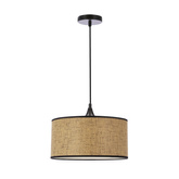 Lampa wisząca z abażurem Anaka beżowo-brązowa do salonu E27