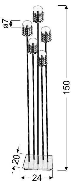 Lampa podłogowa Luxor nowoczesna 5-punktowa do salonu G4 IP20