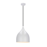 Lampa wisząca Ystad metalowa biała do kuchni pojedyncza E27 1x40W