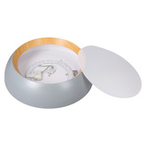 Plafon LED ABRUZZO okrągły 40 cm 4000K szaro-drewniany do kuchni i łazienki