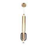 Lampa wisząca Kelly szklana tuba do salonu złota LED 8W 2700K 1 punkt światła