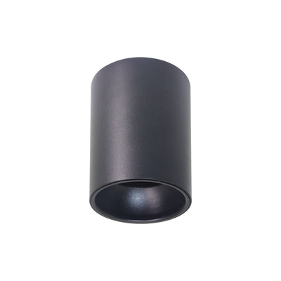 Lampa sufitowa tuba czarna natynkowa pojedyncza GU10 aluminium