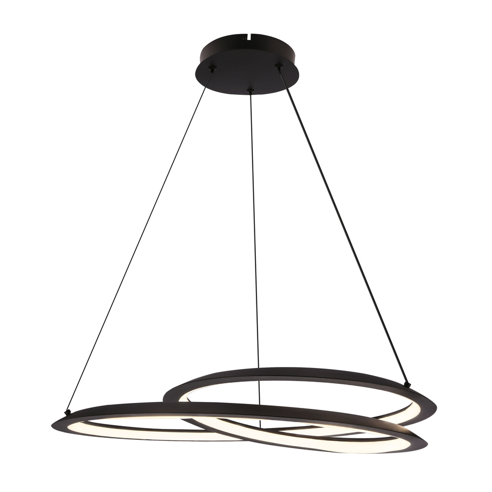 Lampa wisząca Callas czarna pierścieniowa do jadalni LED zmienna barwa światła