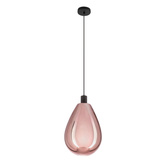 Lampa wisząca Denso 20 szklana czarna z kloszem miedzianym nad stół