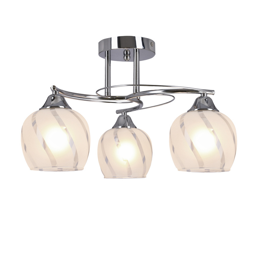 Lampa sufitowa Prego ze szklanymi kloszami 3-punktowa do salonu