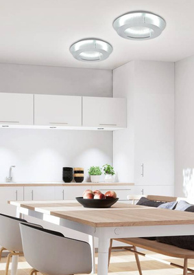 Plafon LED Merle okrągły 40 cm srebrny 3000K do salonu i sypialni
