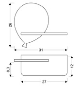 Kinkiet Balloon IQ kids do pokoju dziecięcego z półką LED zintegrowaną