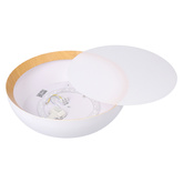 Plafon LED CALABRIA okrągły do kuchni i łazienki 40 cm 4000K biało-drewniany