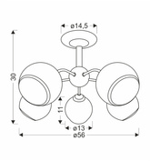 Lampa sufitowa Marinen ze szklanymi kloszami 5-punktowa do salonu