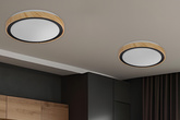 Plafon LED Aflo okrągły drewniany 38 cm 24W 3000-6000K zmienna barwa światła