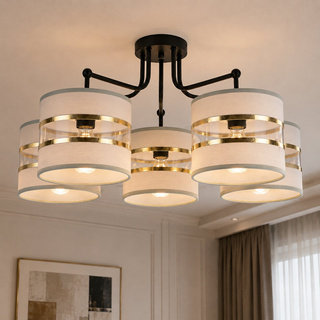 Lampa sufitowa Andy z abażurami 5-punktowa do salonu