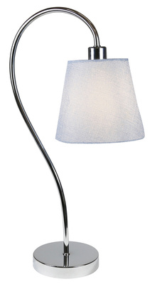 Lampka nocna Luk chrom z abażurem z tkaniny nowoczesna E14