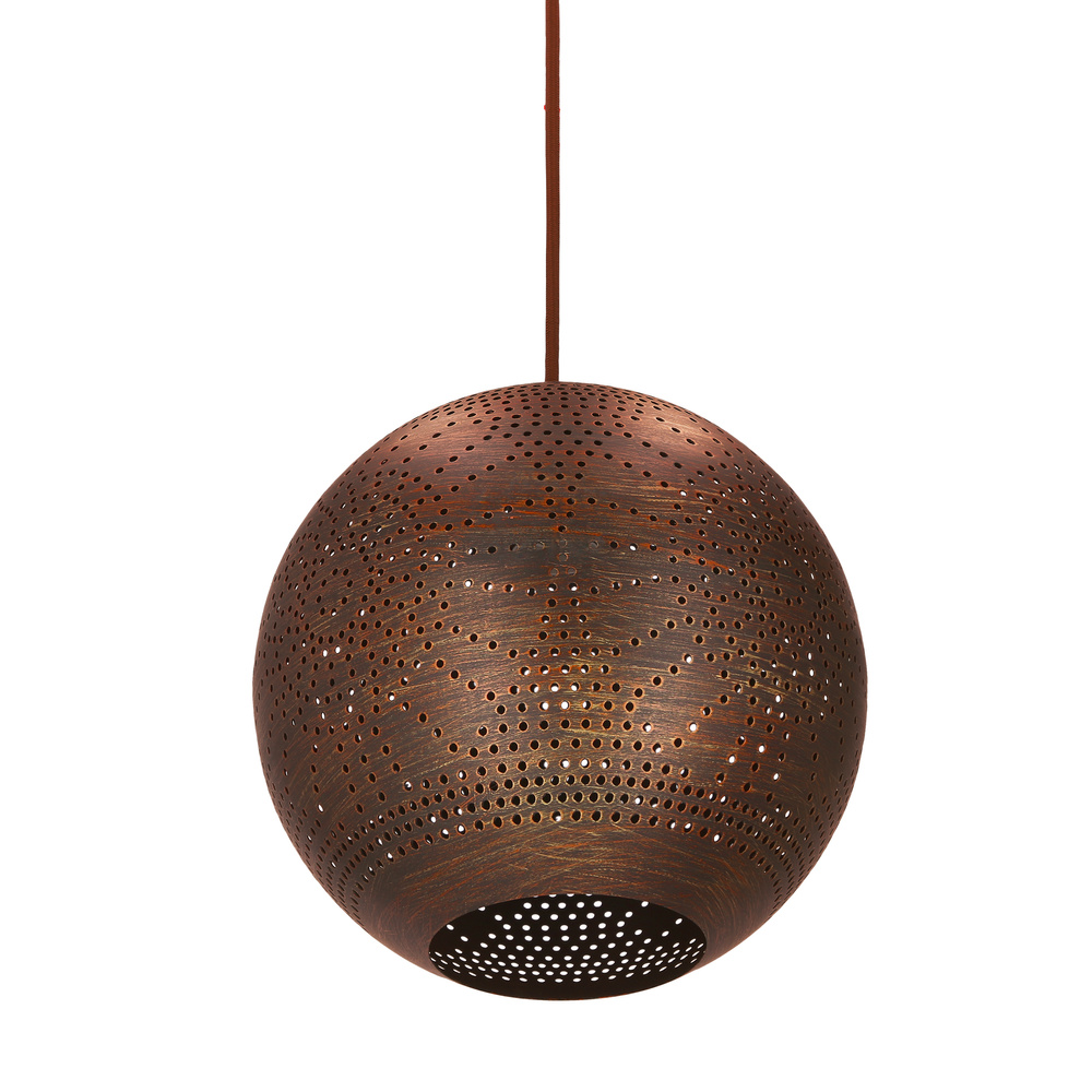 Lampa wisząca Sfinks kula metalowa brązowa pojedyncza do salonu E27