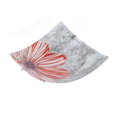 Plafon Spring kwadratowy do kuchni i łazienki 30 cm czerwony E27
