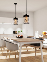 Agar lampa wisząca czarny E27 klosz bursztynowy 31-09579