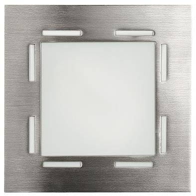 Plafon Techno kwadratowy do salonu 19 cm nikiel mat R7S Candellux