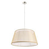 Lampa wisząca z abażurem Charlie 45cm beżowa klasyczna do salonu E27