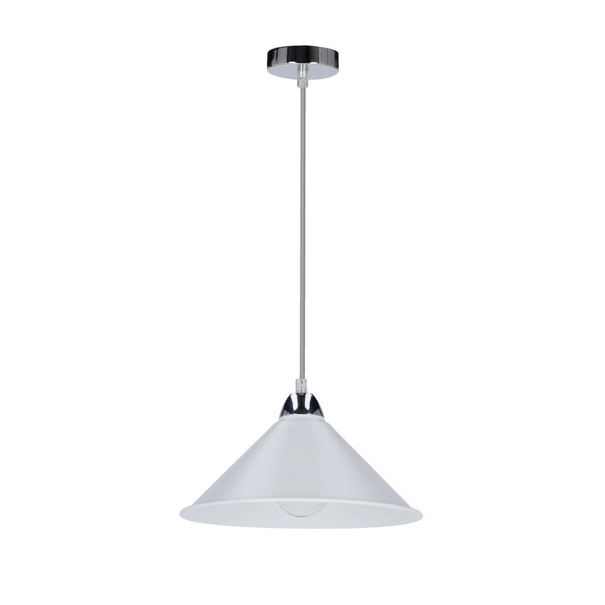 Lampa wisząca Avola metalowa do jadalni biały klosz pojedyncza E27