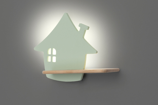 Kinkiet IQ Kids House z półką LED do pokoju dziecięcego miętowy 5W 4000K