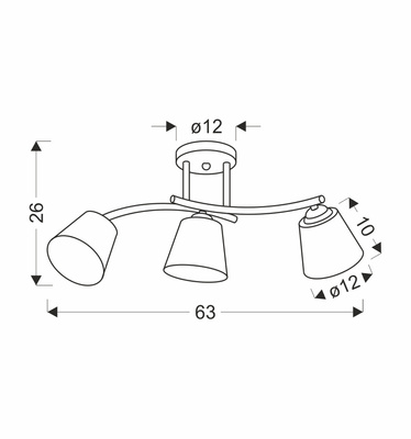 Lampa sufitowa Greco ze szklanymi kloszami 3-punktowa do salonu