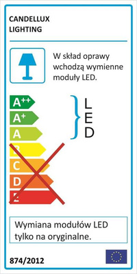 Plafon LED Sky Candellux okrągły 34 cm 6500K biały