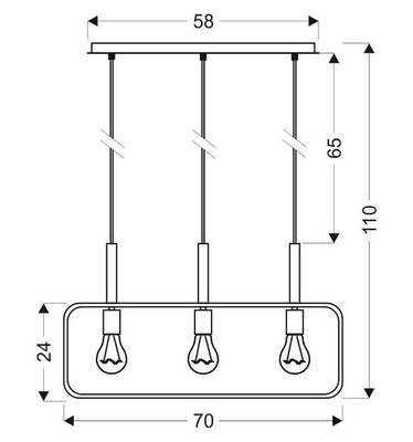 Lampa wisząca Frame potrójna czarna regulowana do salonu nad stół E27