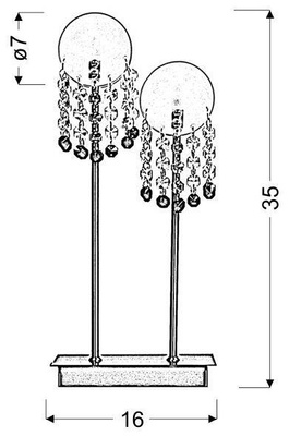 Lampka nocna Luxor podwójna szklano‑metalowa srebrna nowoczesna