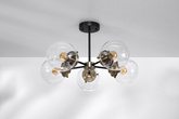 Lampa sufitowa Lens ze szklanymi kloszami 5-punktowa do salonu