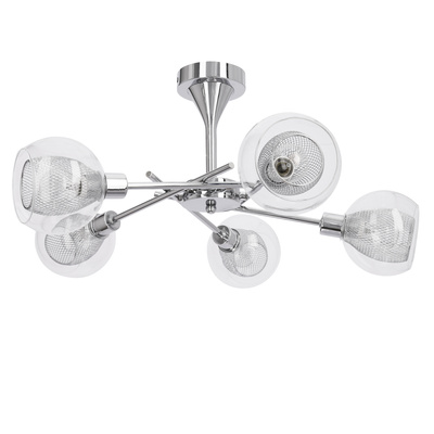 Lampa sufitowa Ozzo ze szklanymi kloszami regulowana 5-punktowa do salonu