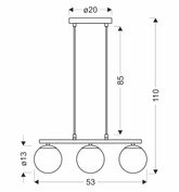 Lampa wisząca Carrine potrójna kula drewniana do jadalni 3xE14