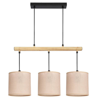 Lampa wisząca z abażurami Combi czarna potrójna do jadalni E27